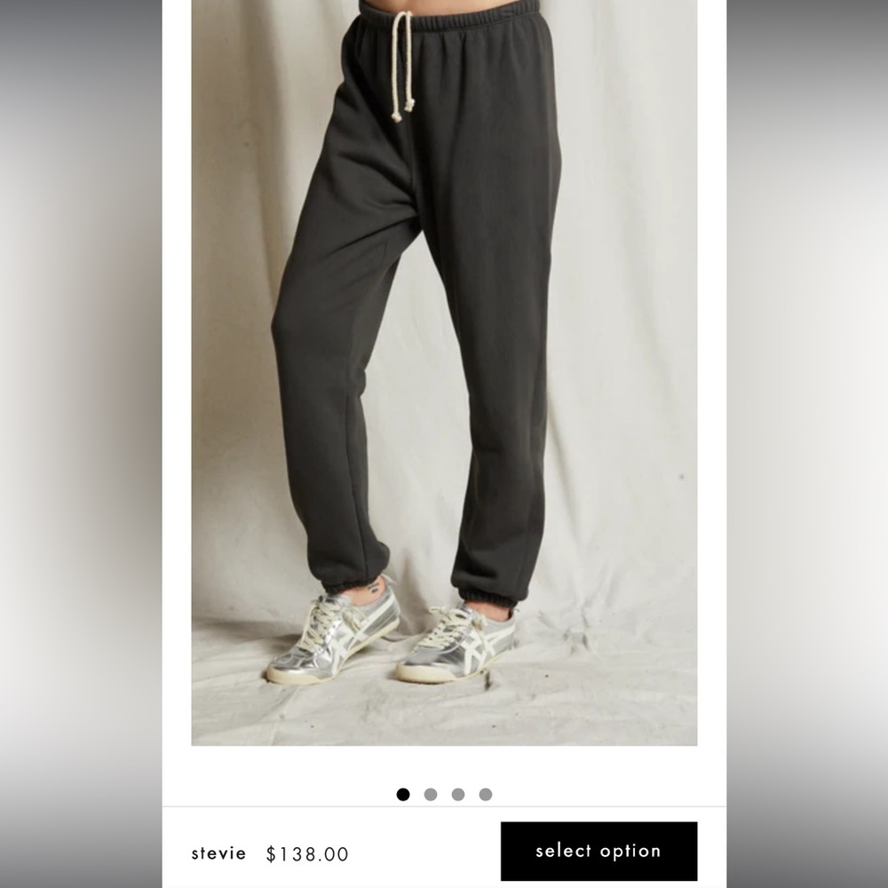 perfectwhitetee sweatpant joggers, stevie, vintage black, size Small